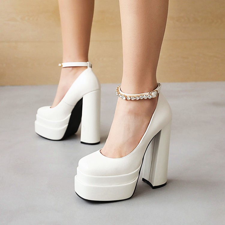 Women's Fashion Flat Shoes with Rhinestone Chain Square Toe - Style i.html