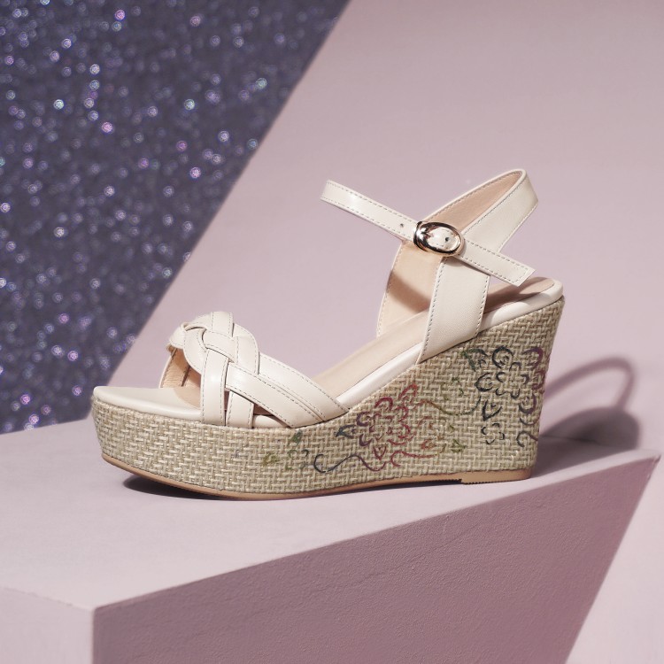 Women's Low Wedge One-Strap Open Toe Sandals - Image 5