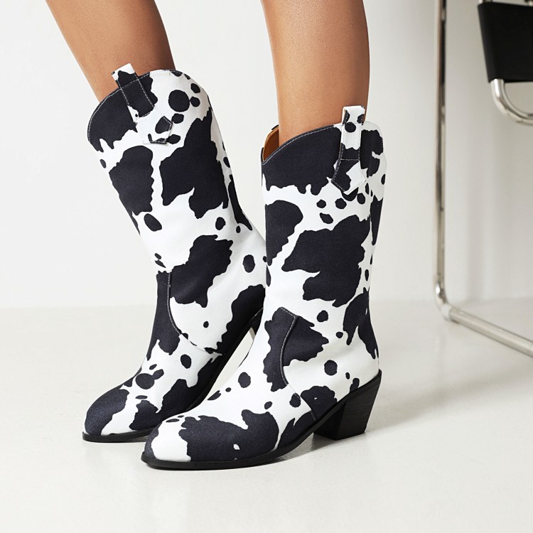 Women's PU Chunky Heel Pointed Toe High Tube Riding Boots